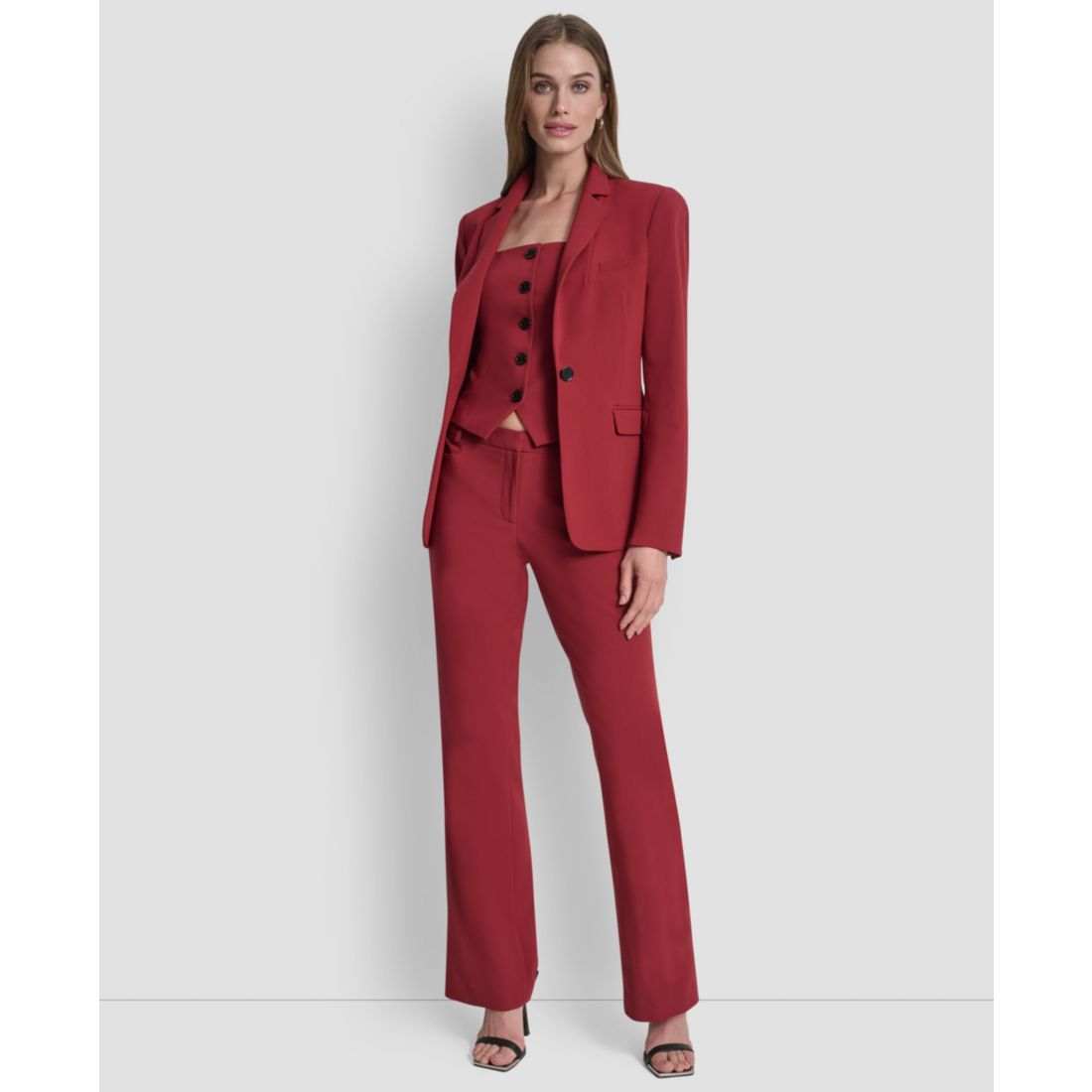 Dkny Petite One-Button Long Sleeve Jacket