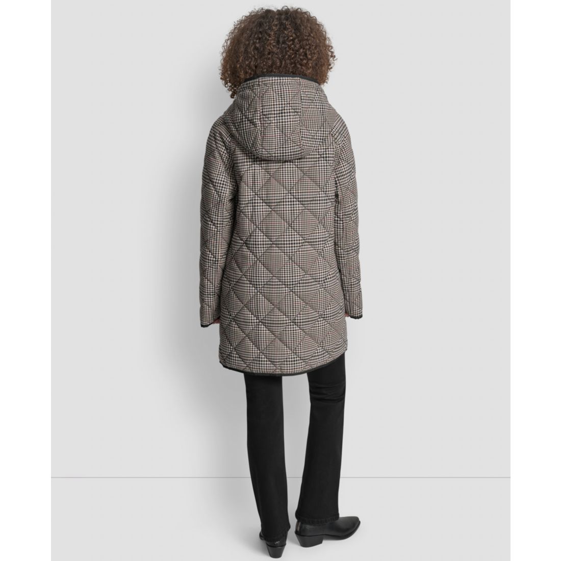 Dkny Women's Hooded Toggle Quilted Coat
