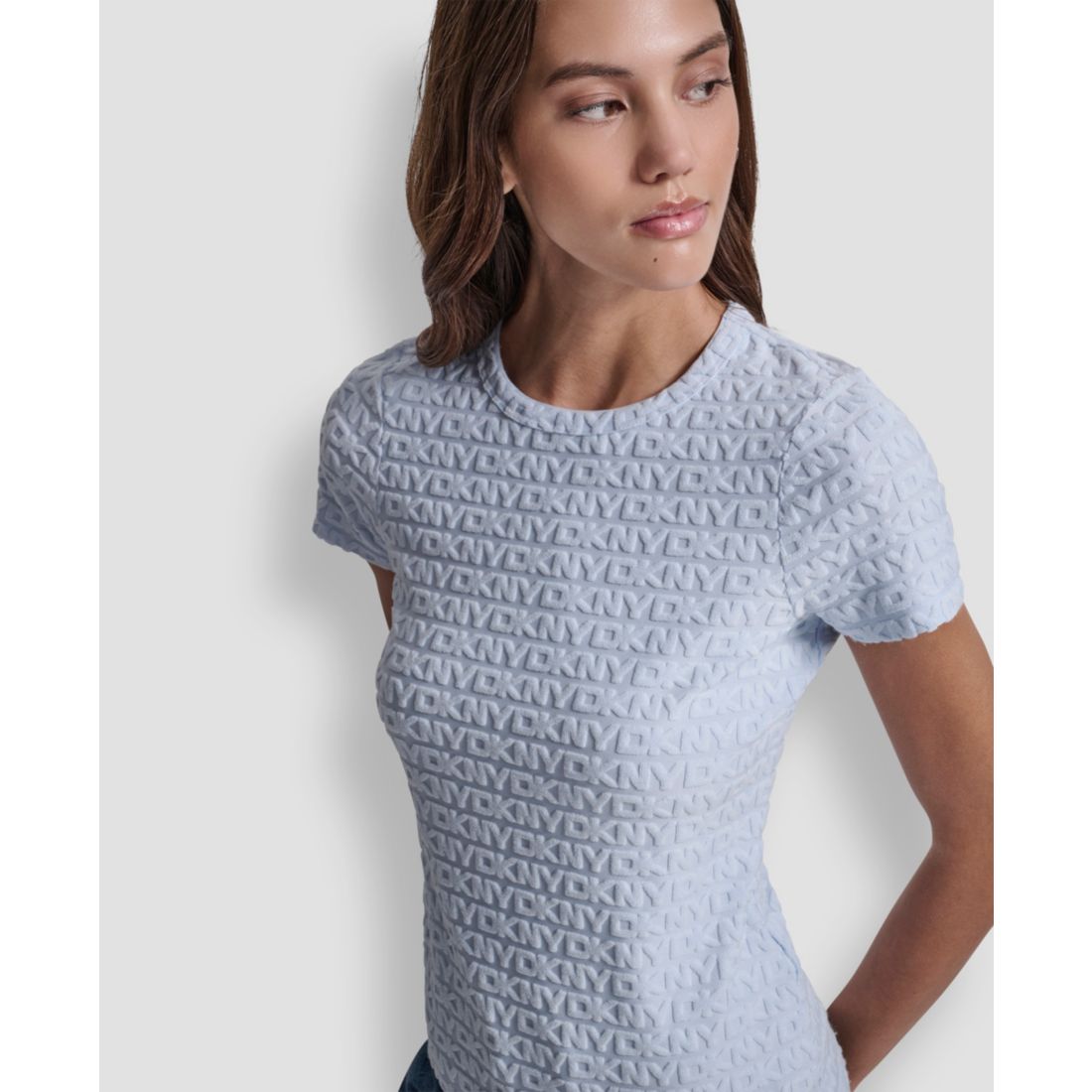 Dkny Jeans Women's Jacquard Logo Crewneck T-Shirt