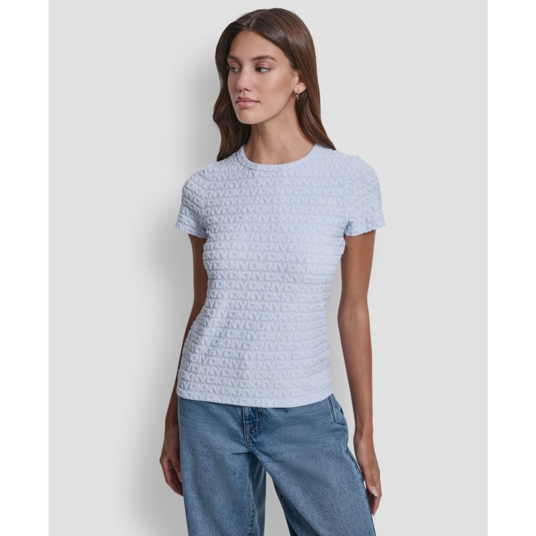 Dkny Jeans Women's Jacquard Logo Crewneck T-Shirt
