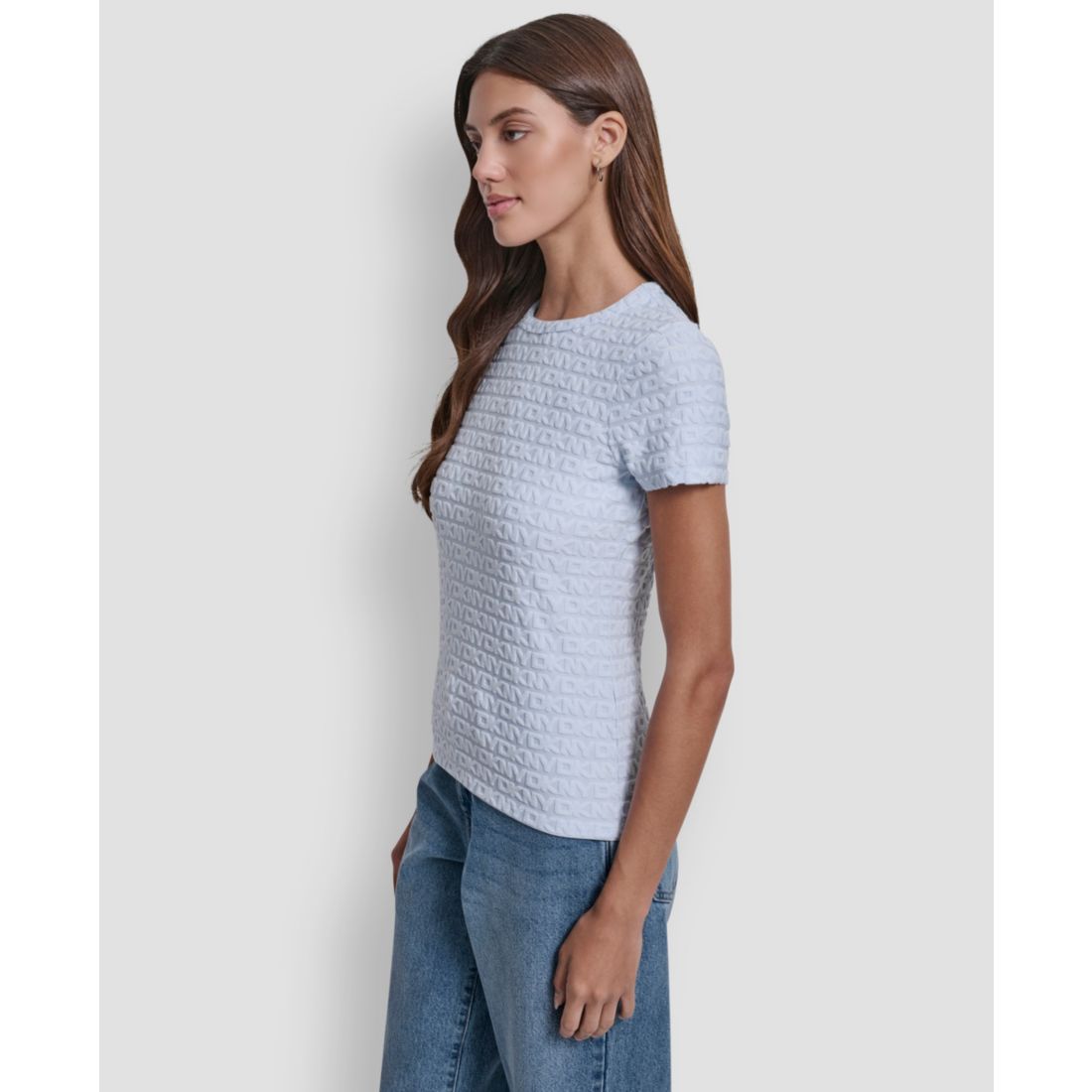 Dkny Jeans Women's Jacquard Logo Crewneck T-Shirt