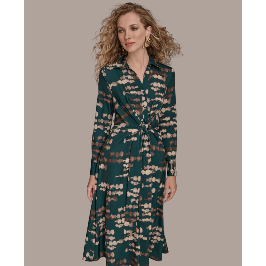 Donna Karan New York Women's Satin A-Line Midi Dress