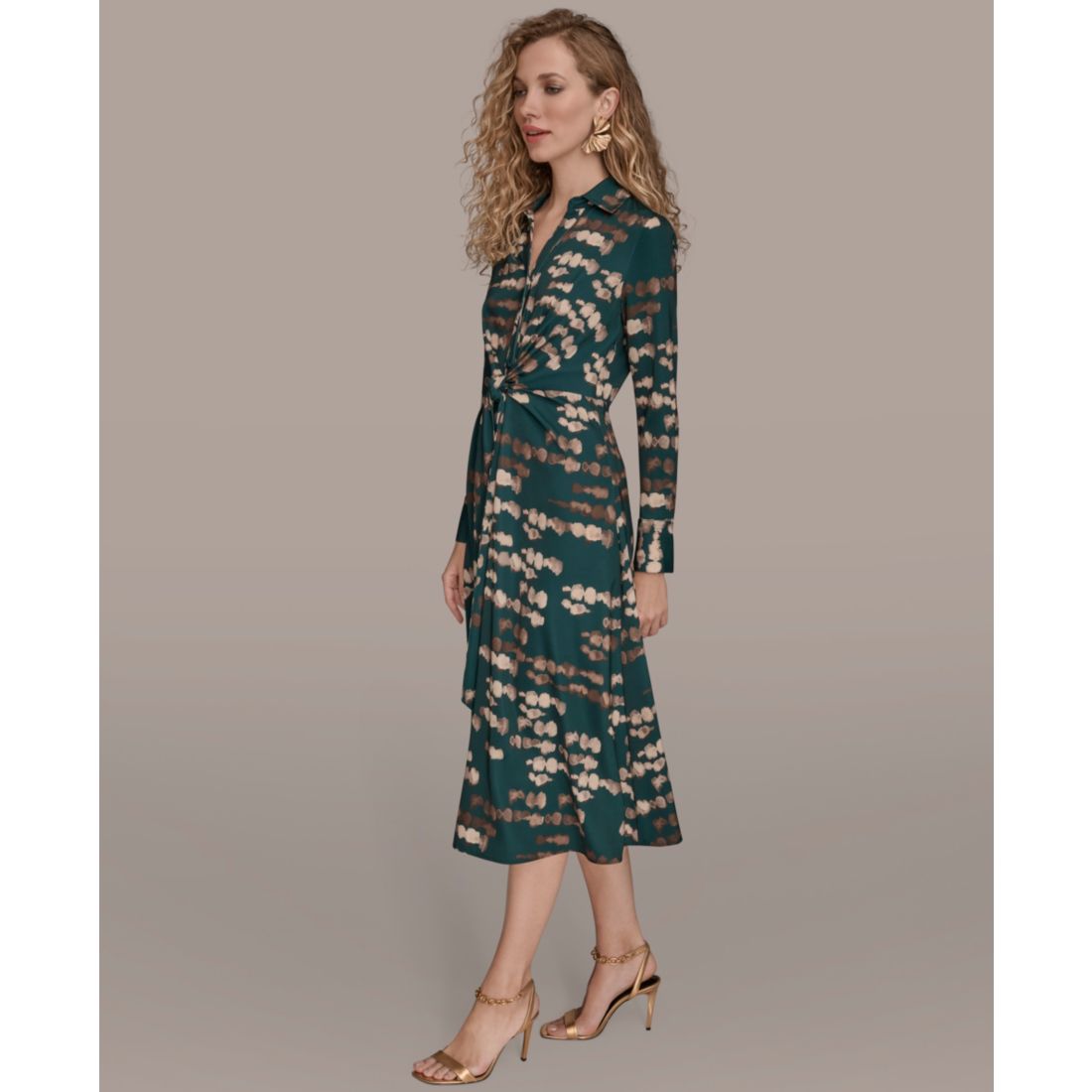 Donna Karan New York Women's Satin A-Line Midi Dress