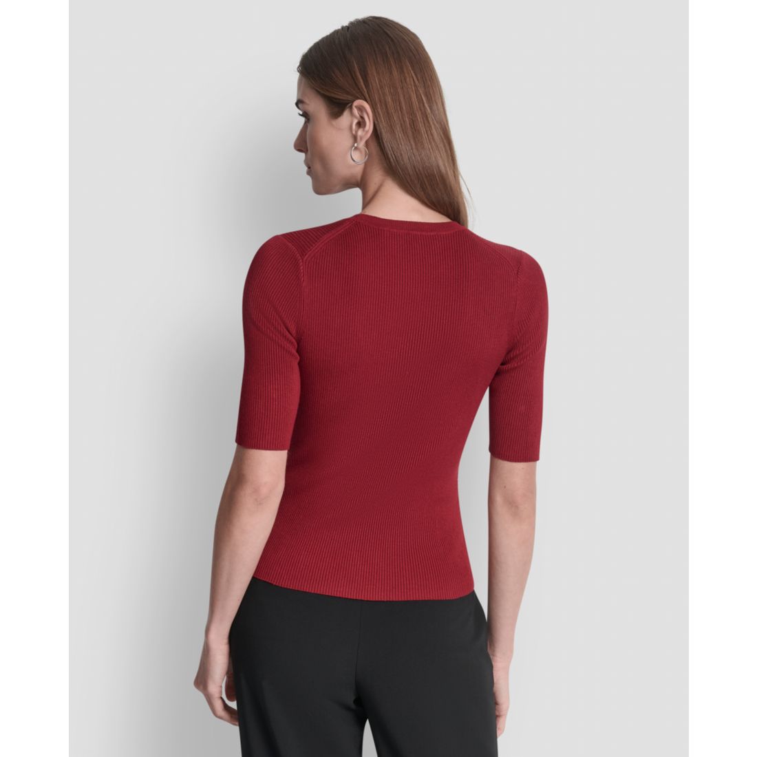 Dkny Women's Button Detail Short Sleeve Sweater