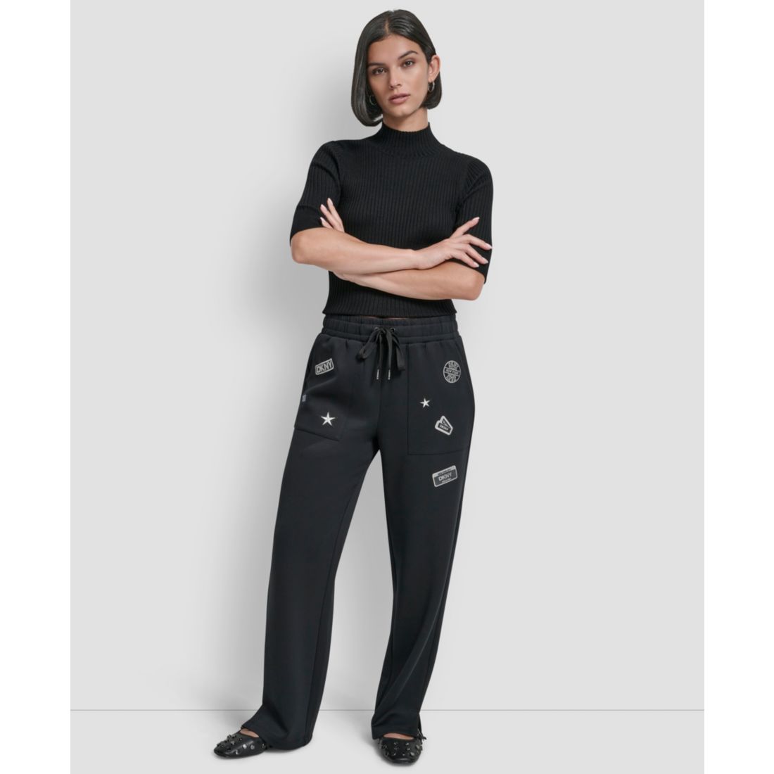 Dkny Women's Pins & Patches Scuba Jogger Pants