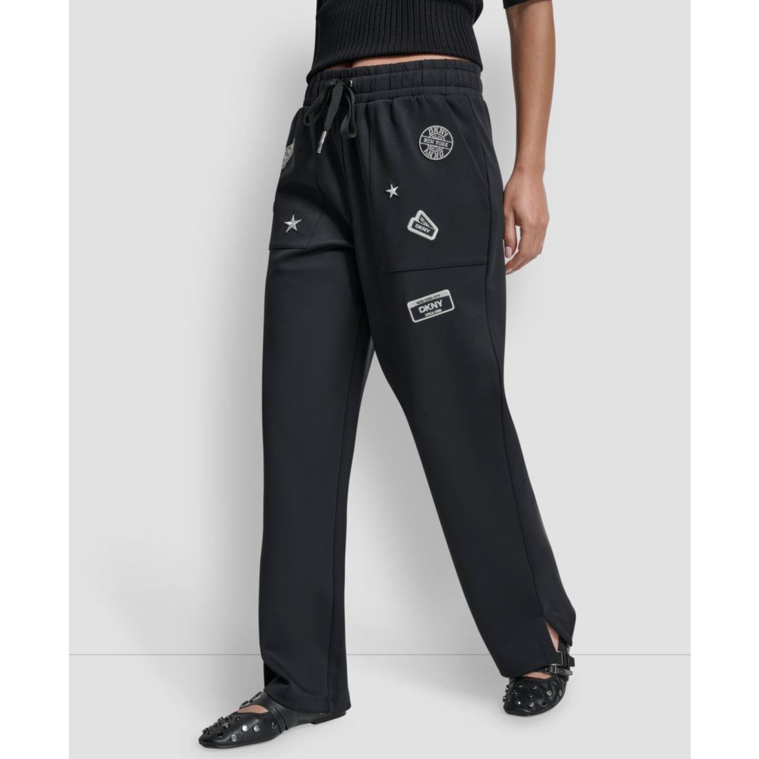 Dkny Women's Pins & Patches Scuba Jogger Pants