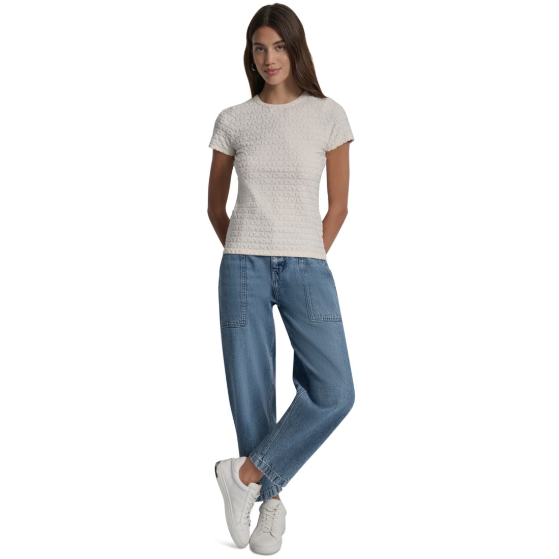 Dkny Jeans Women's Jacquard Logo Crewneck T-Shirt