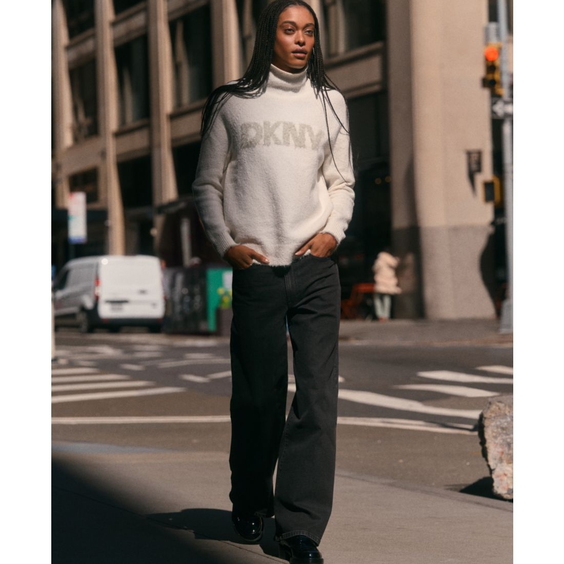 Dkny Jeans Women's Tinsel Logo Detail Sweater