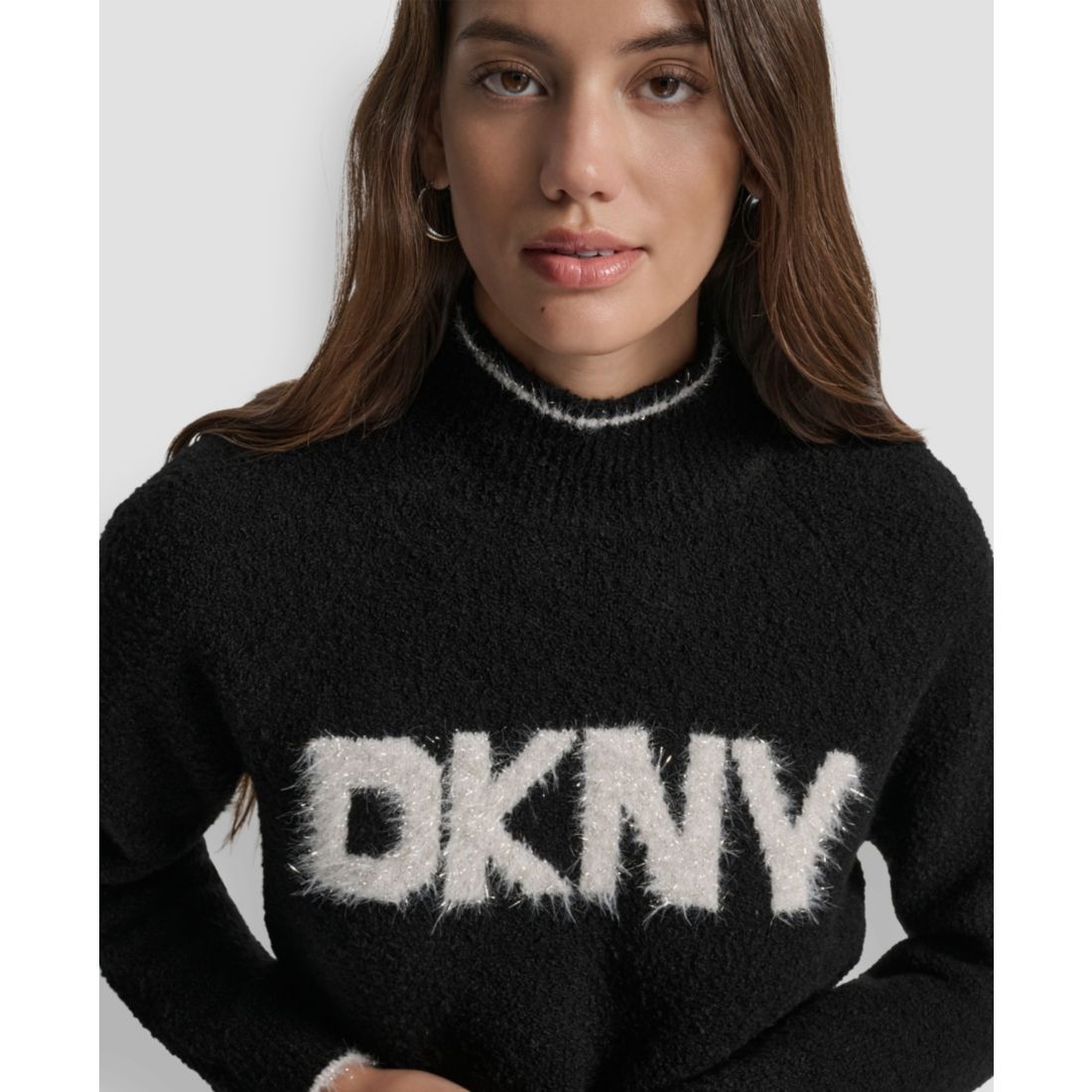 Dkny Jeans Women's Tinsel Logo Detail Sweater