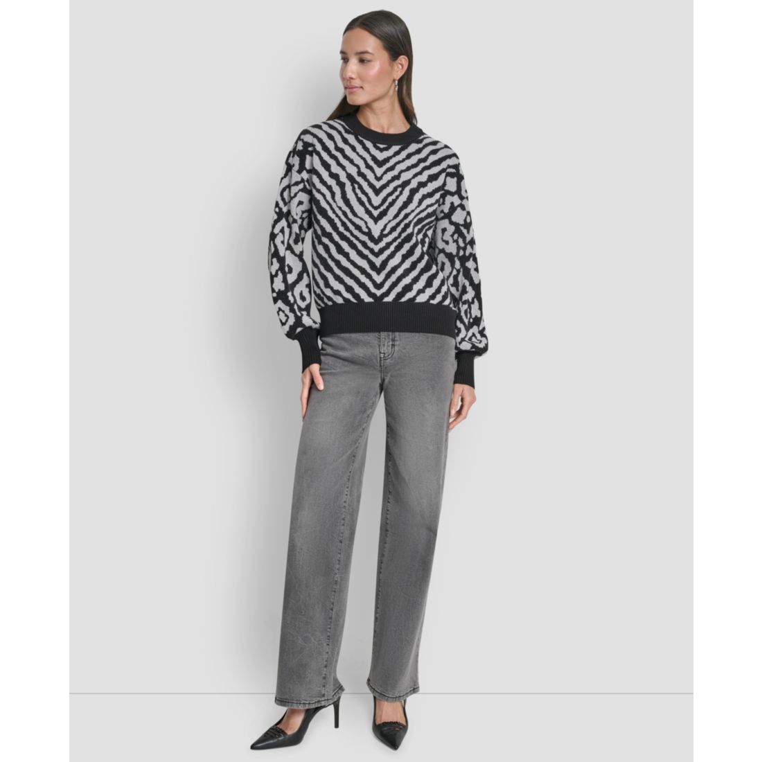 Dkny Women's Long Sleeve Crew Neck Sweater