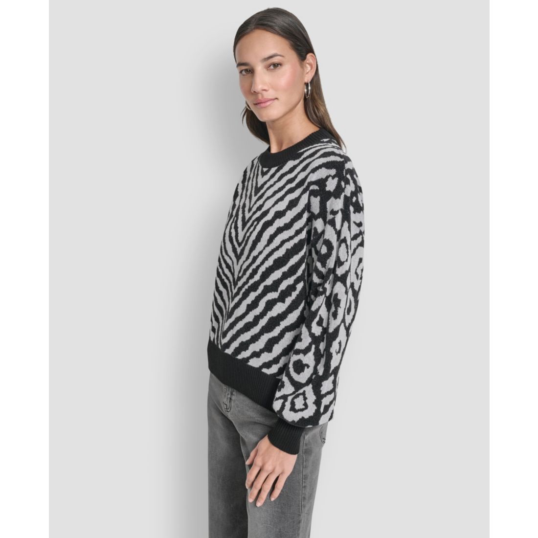 Dkny Women's Long Sleeve Crew Neck Sweater