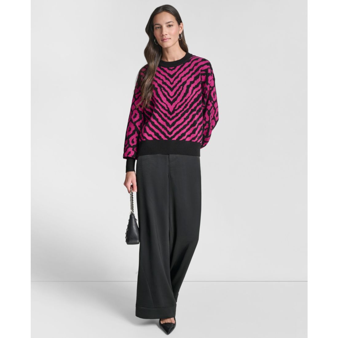 Dkny Women's Long Sleeve Crew Neck Sweater