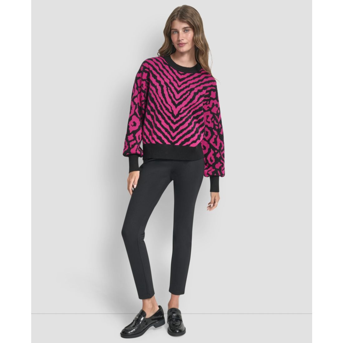 Dkny Women's Long Sleeve Crew Neck Sweater