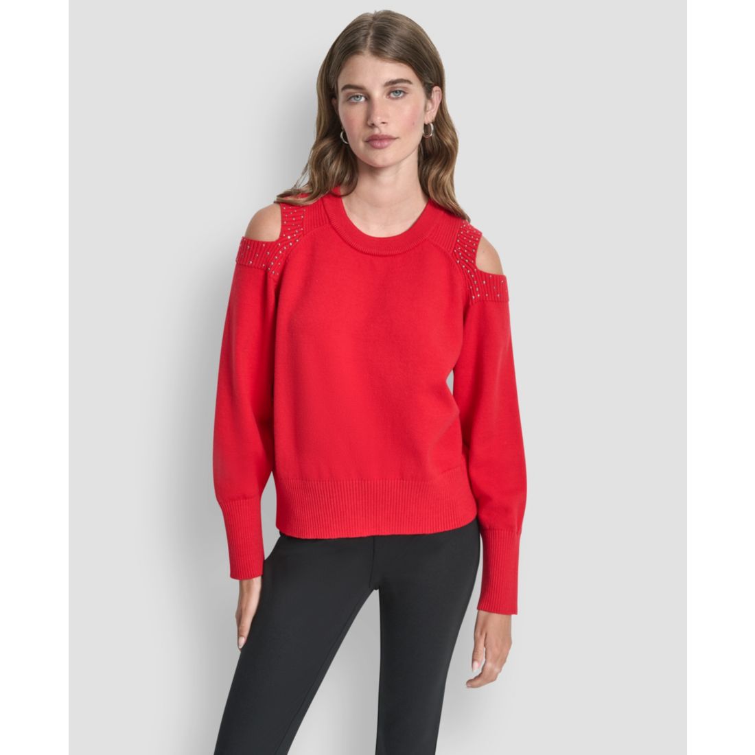 Dkny Women's Long Sleeve Shoulder Cutout Sweater
