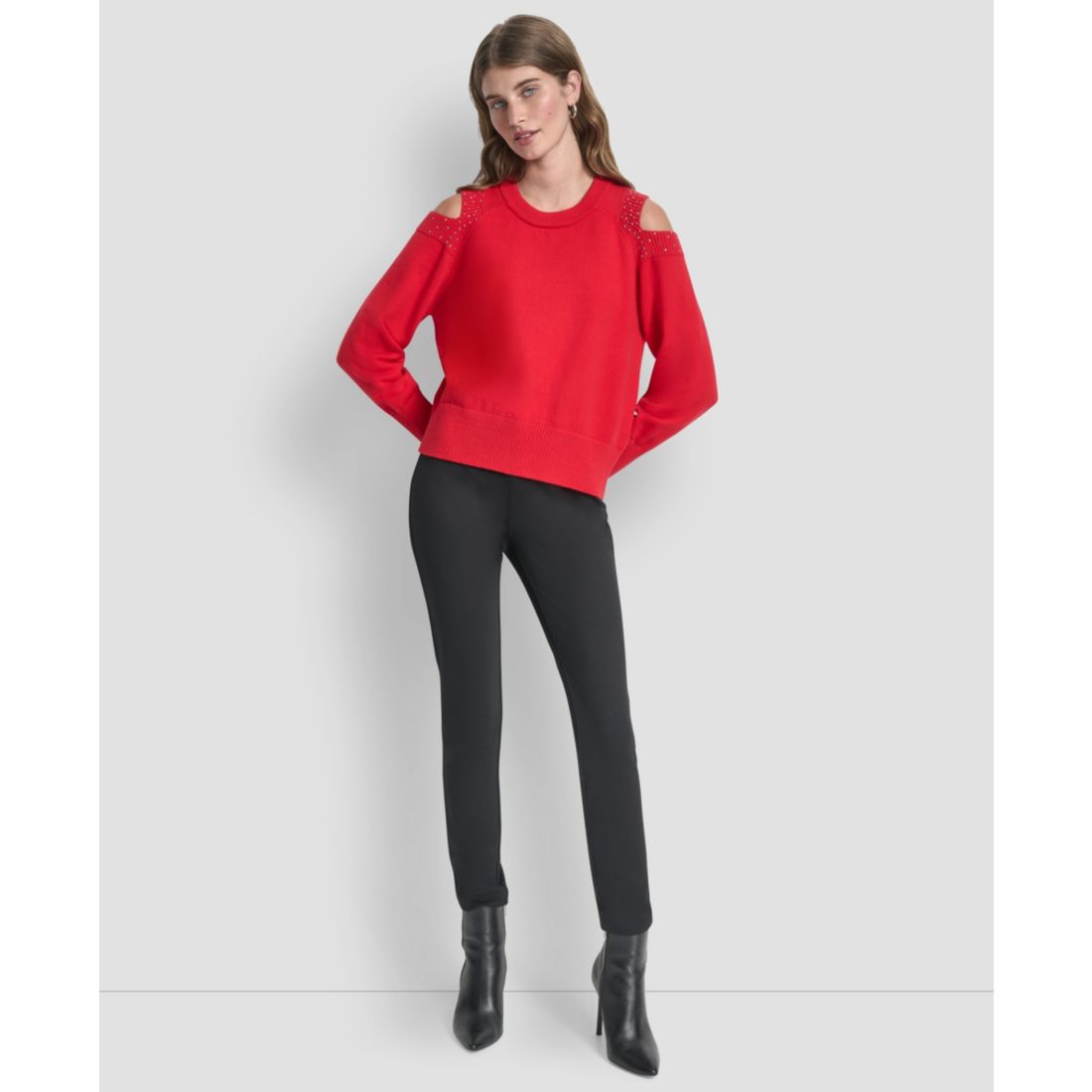 Dkny Women's Long Sleeve Shoulder Cutout Sweater