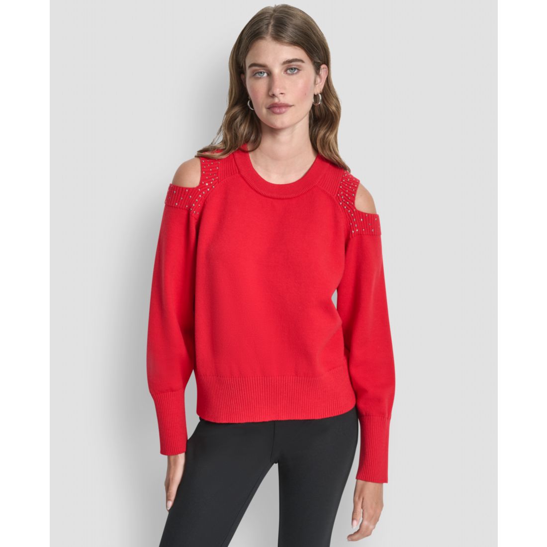 Dkny Women's Long Sleeve Shoulder Cutout Sweater