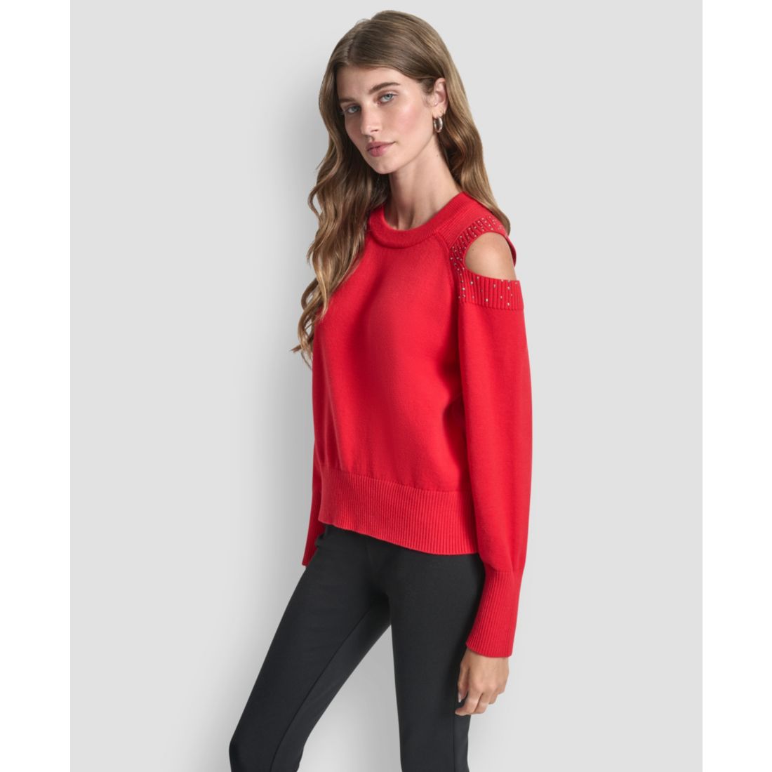 Dkny Women's Long Sleeve Shoulder Cutout Sweater