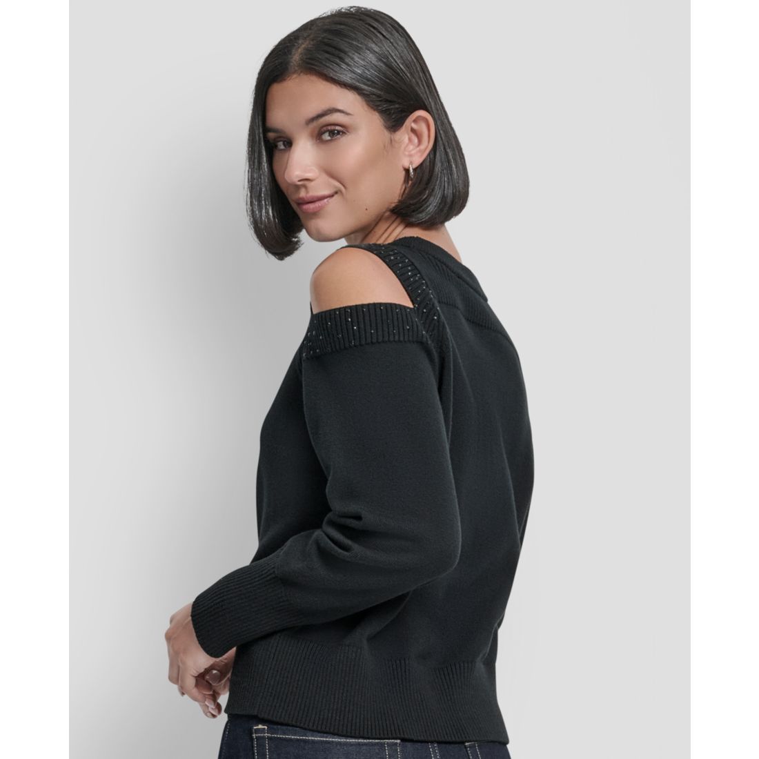 Dkny Women's Long Sleeve Shoulder Cutout Sweater
