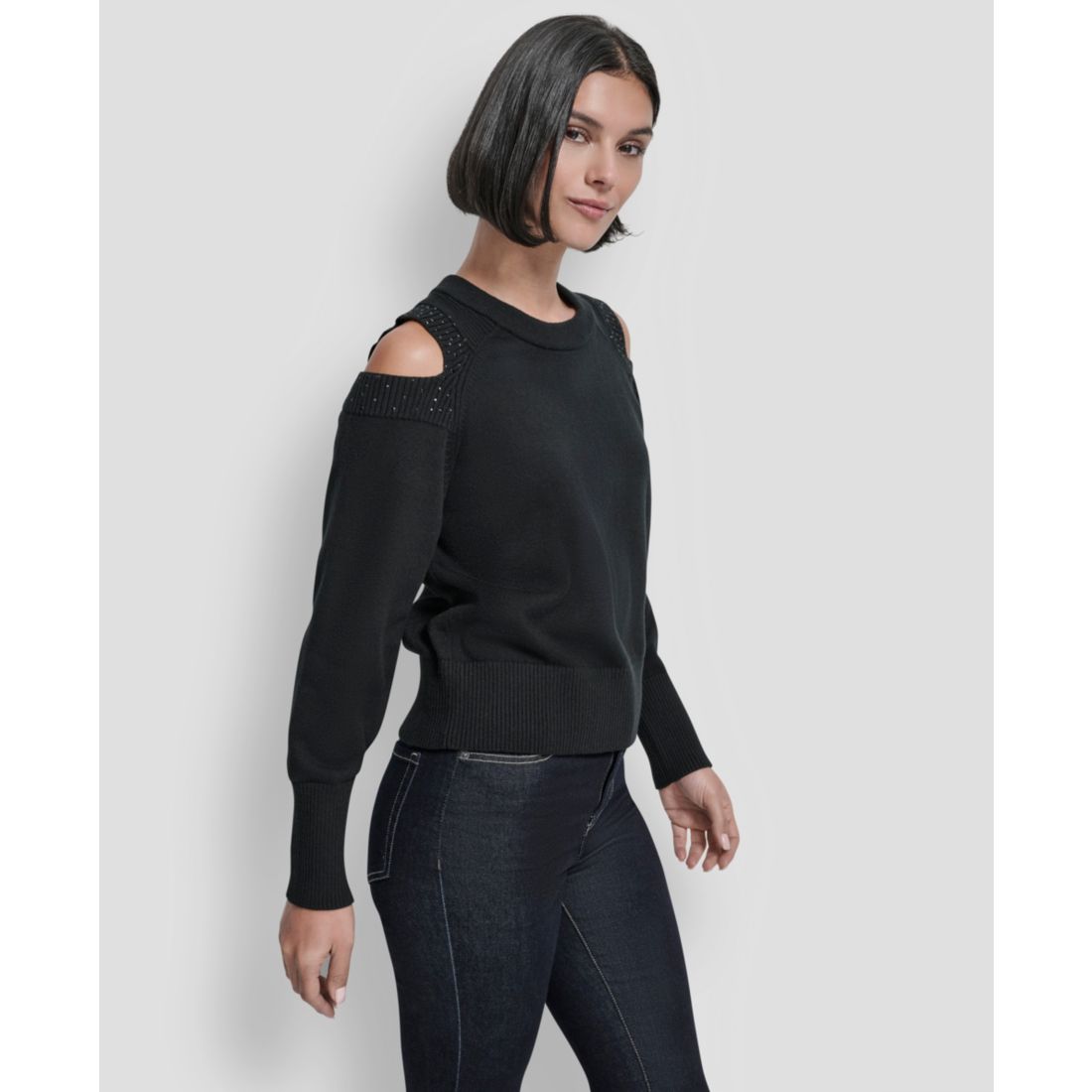 Dkny Women's Long Sleeve Shoulder Cutout Sweater