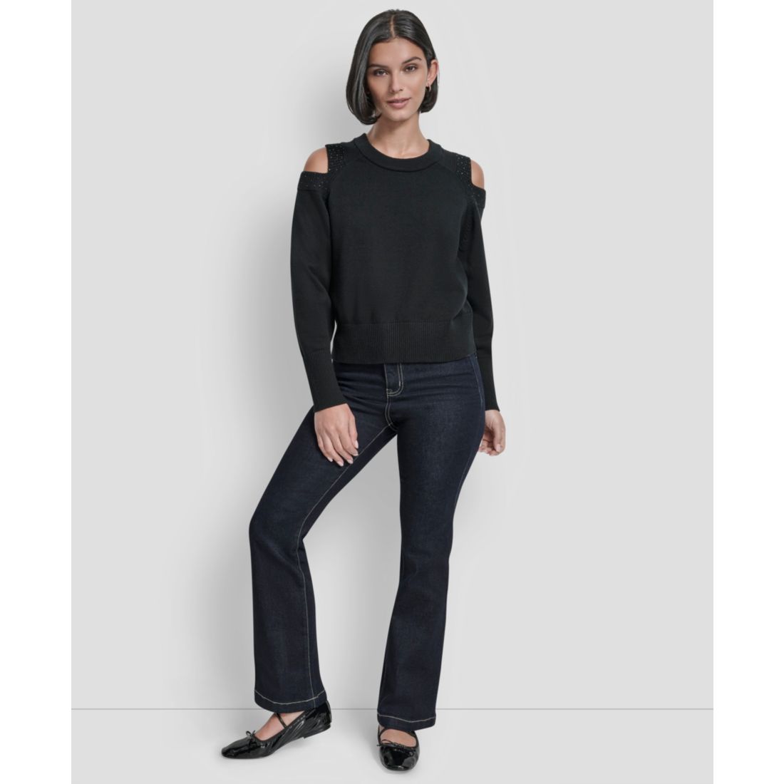 Dkny Women's Long Sleeve Shoulder Cutout Sweater