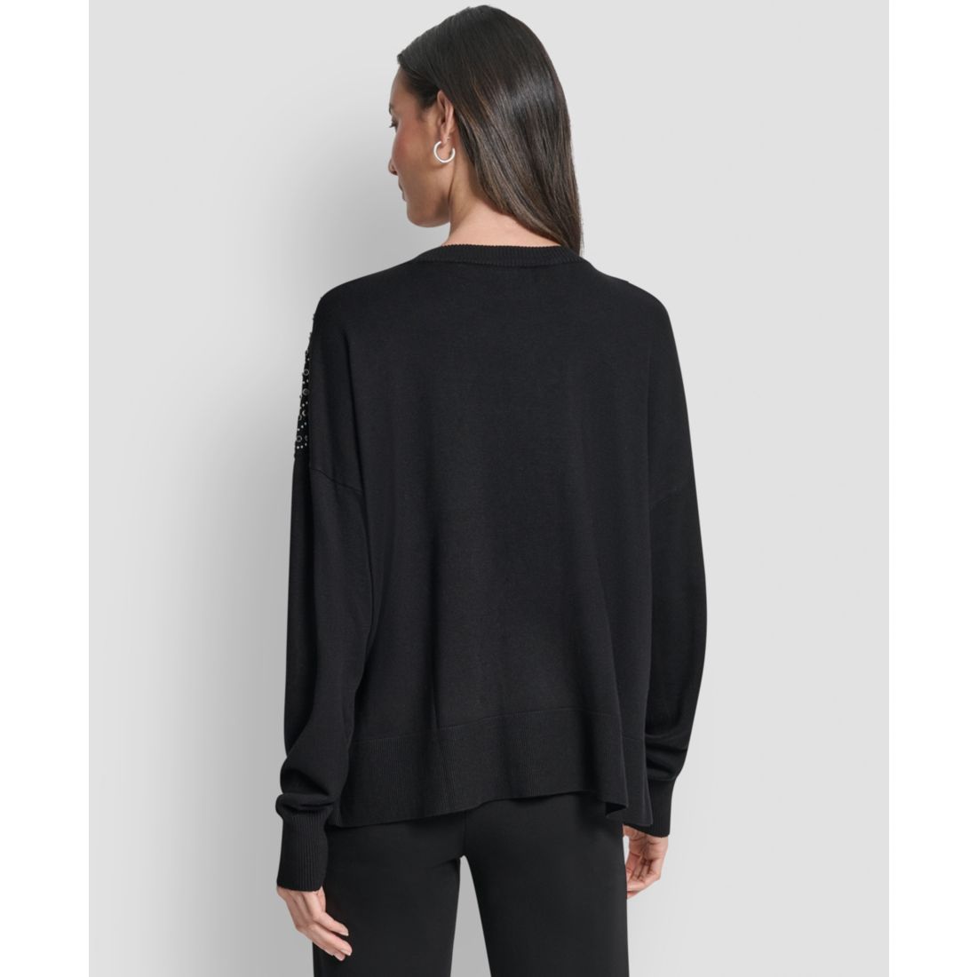 Dkny Women's Hotfix Fringe Long Sleeve Sweater