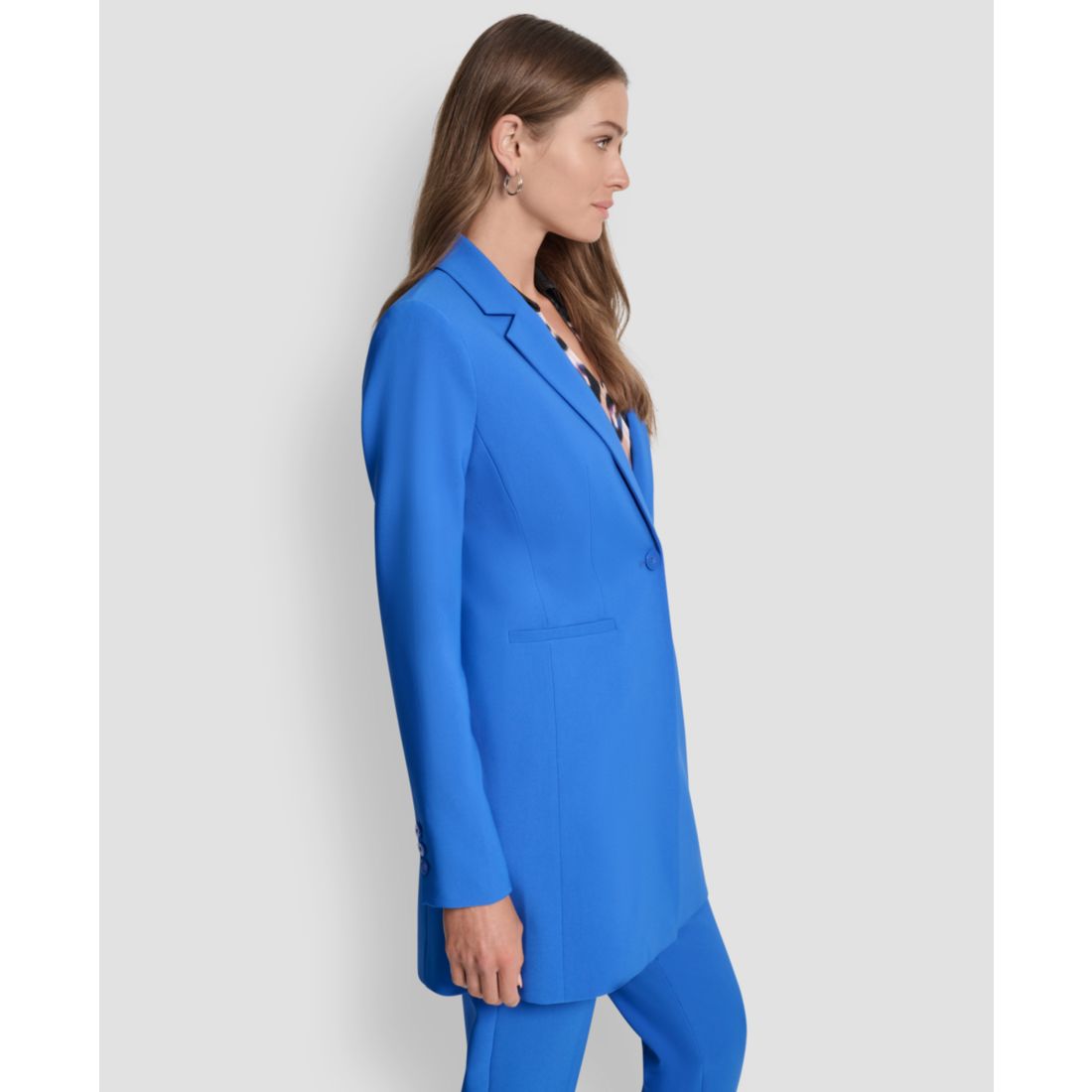 Dkny Women's Notch-Collar One-Button Long Jacket