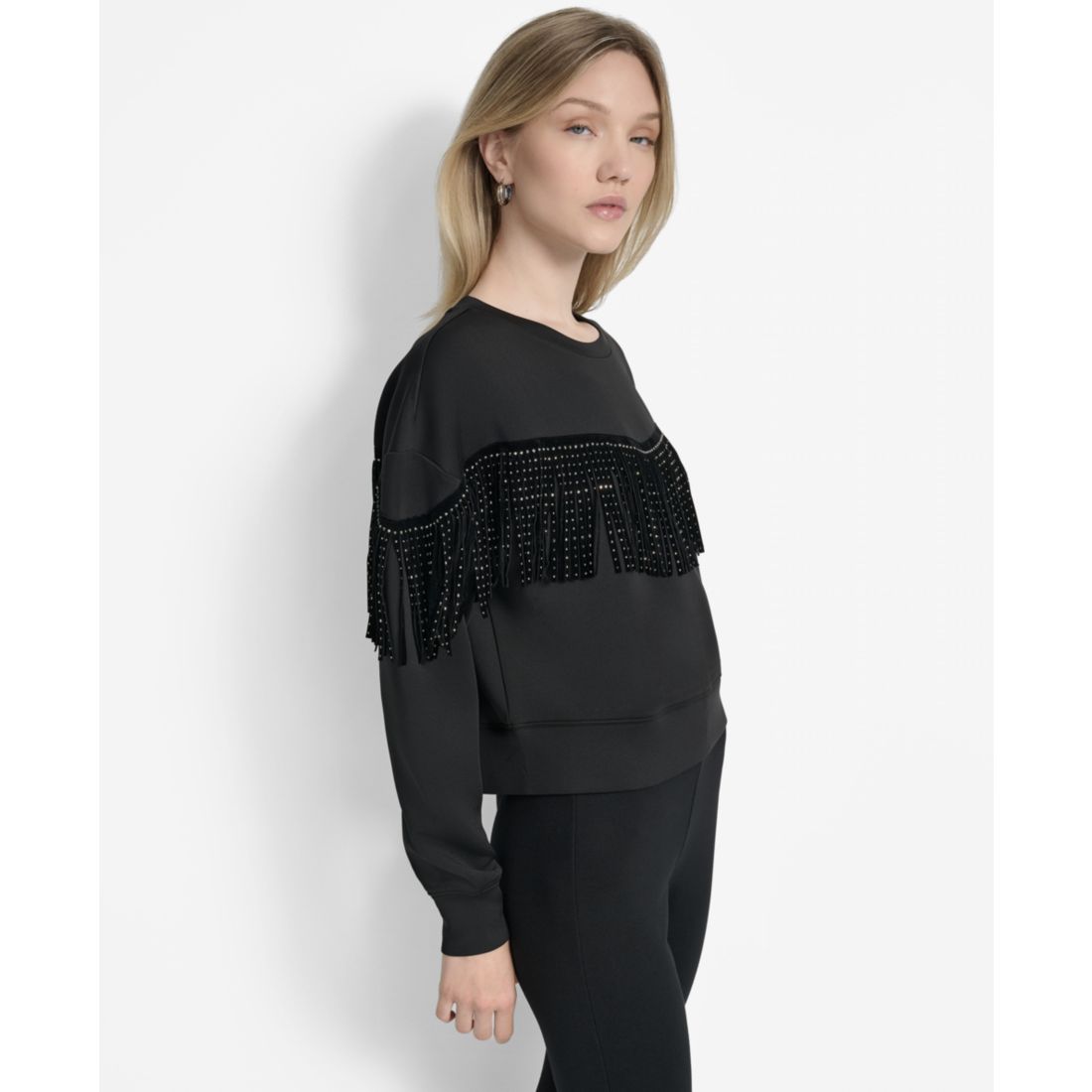 L/S Studded Fringe Pullo