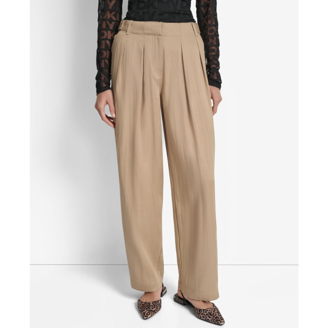 Dkny Women's Weathered Twill High-Rise Pants