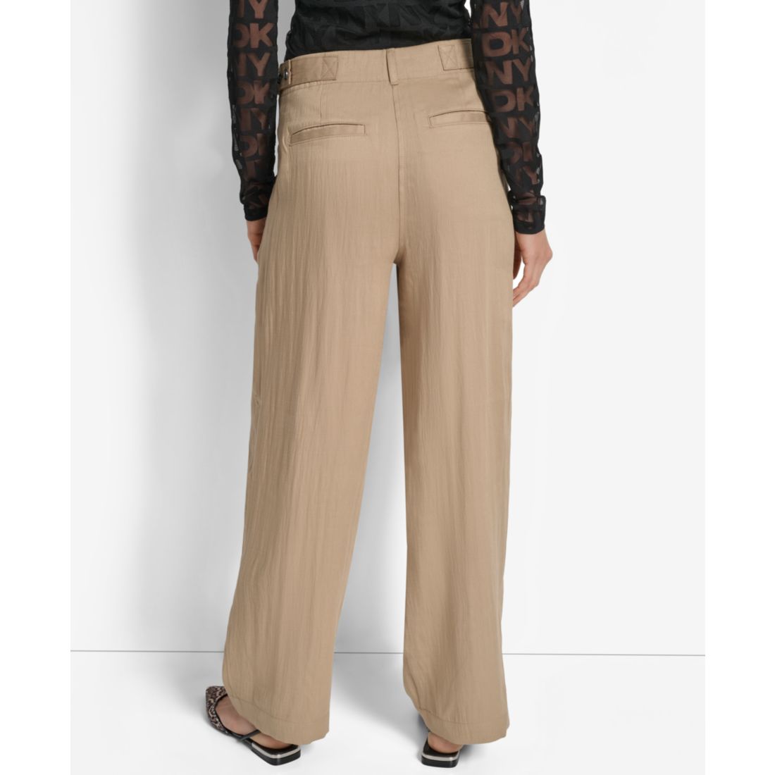 Dkny Women's Weathered Twill High-Rise Pants