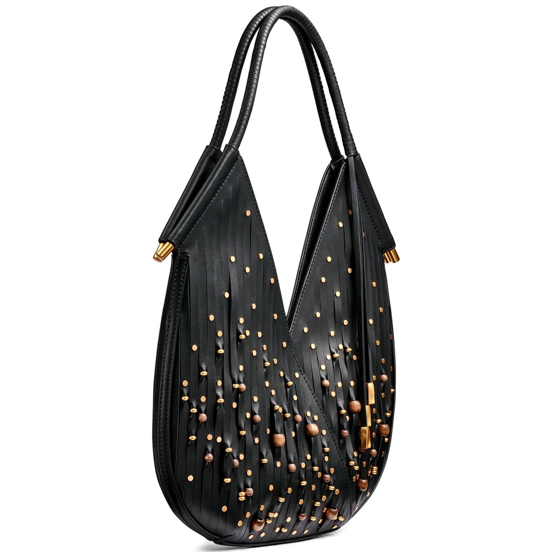 Donna Karan New York Baldwin Beaded Laser-cut Mini Shoulder Bag - Black, Gold