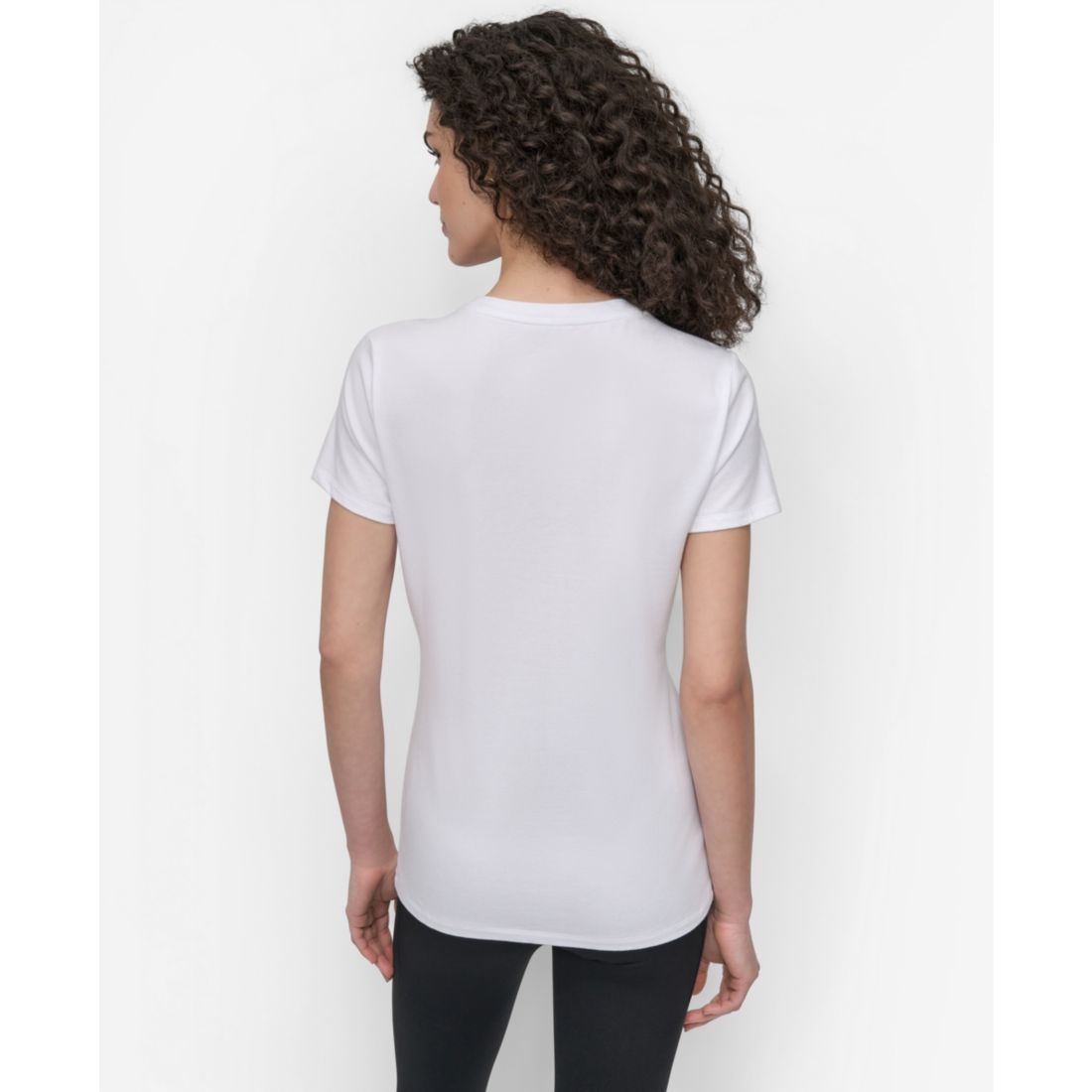 Dkny Women's Sport Glitter Logo Crew Neck T-shirt
