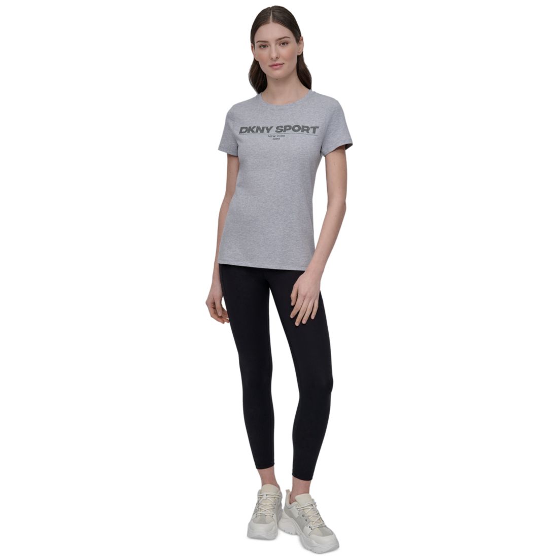 Dkny Sport Women's Cotton-Blend Rhinestone-Logo T-Shirt