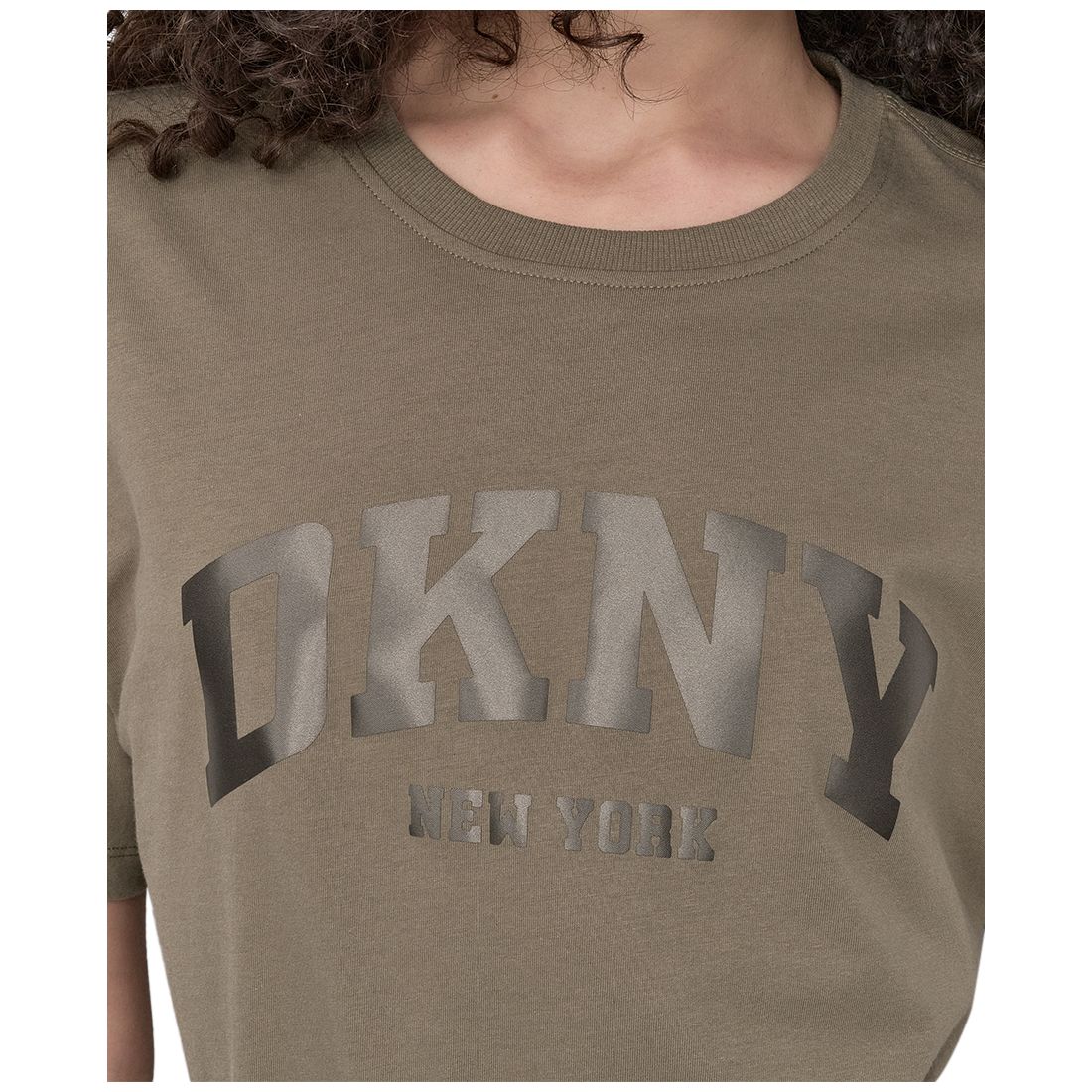 Dkny Sport Women's Varsity Satin Logo Oversized Cotton T-Shirt