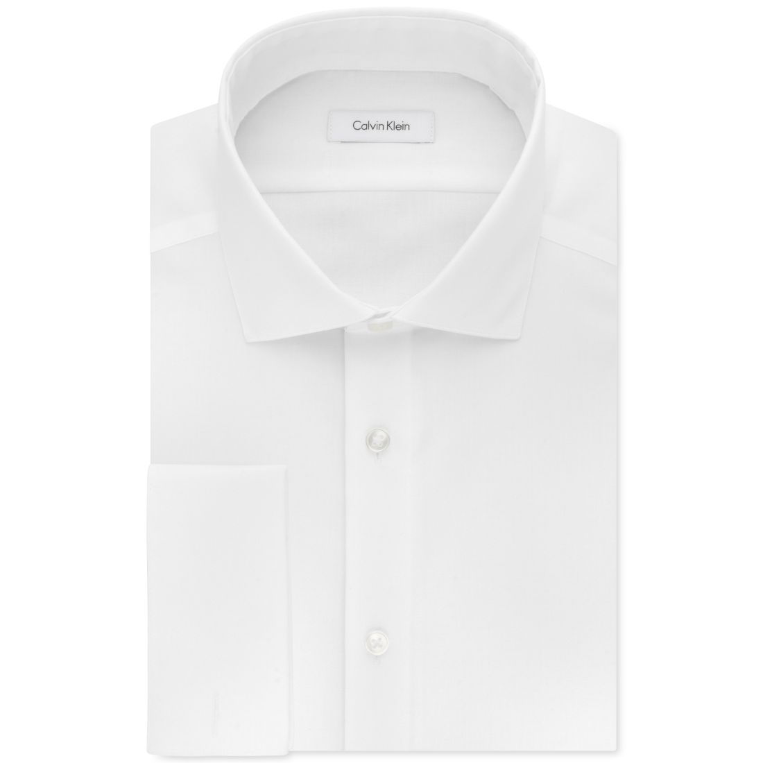 Calvin Klein Men's Slim-Fit Non-Iron Herringbone French Cuff Dress Shirt