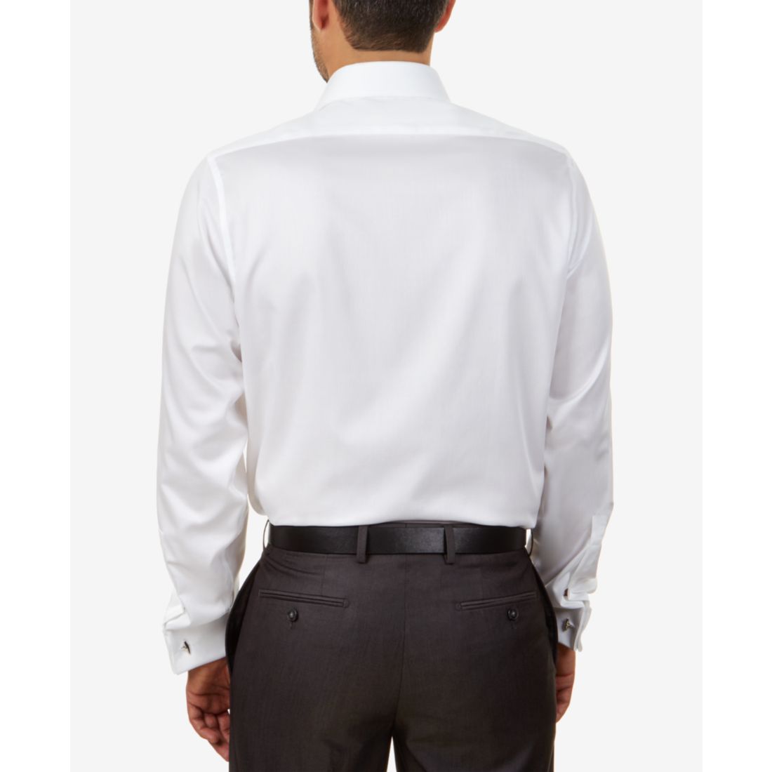 Calvin Klein Men's Slim-Fit Non-Iron Herringbone French Cuff Dress Shirt