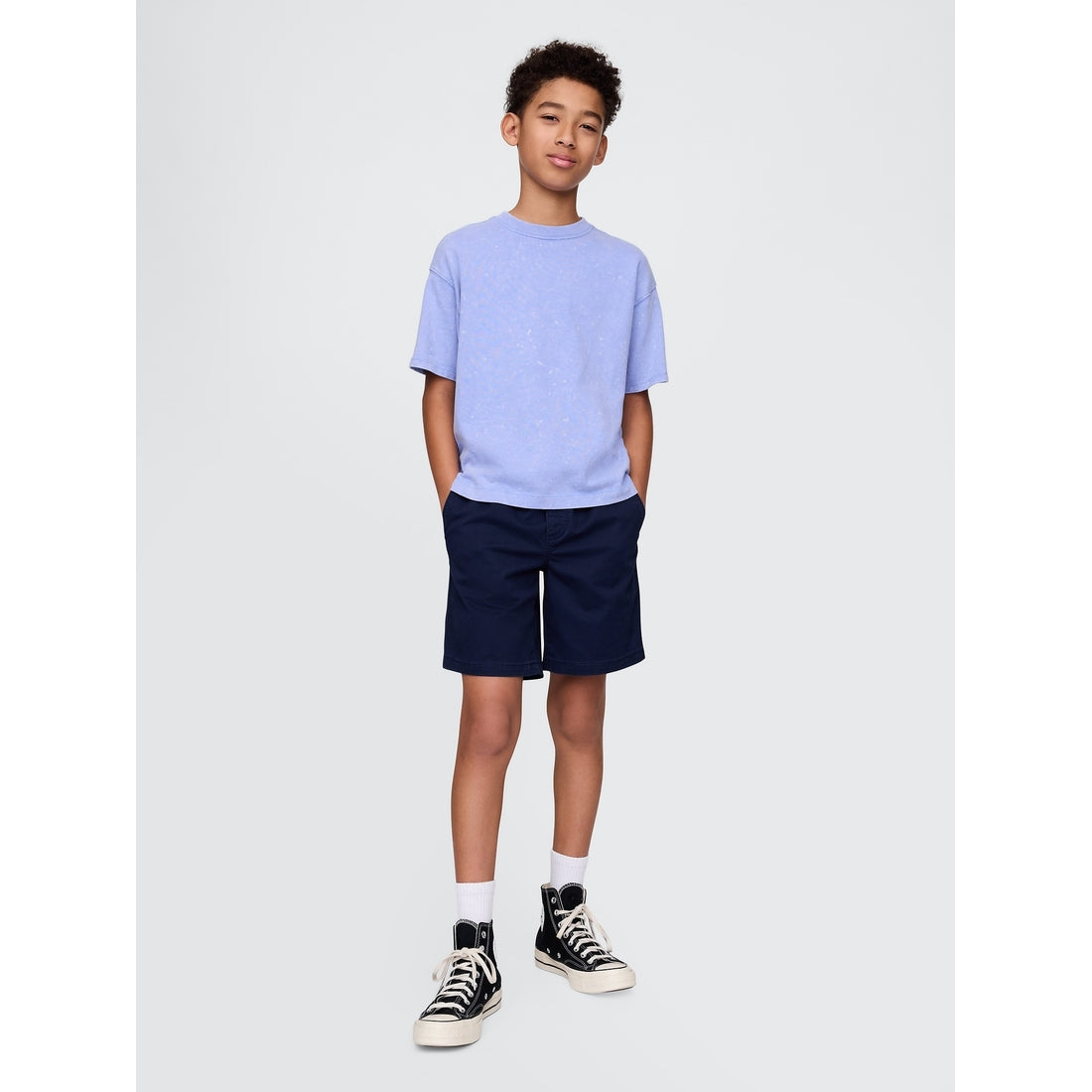 Boys' Plaid Canvas Easy Shorts