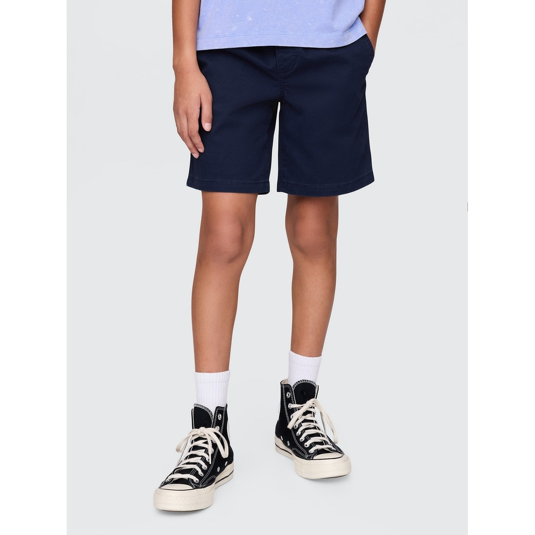 Boys' Plaid Canvas Easy Shorts