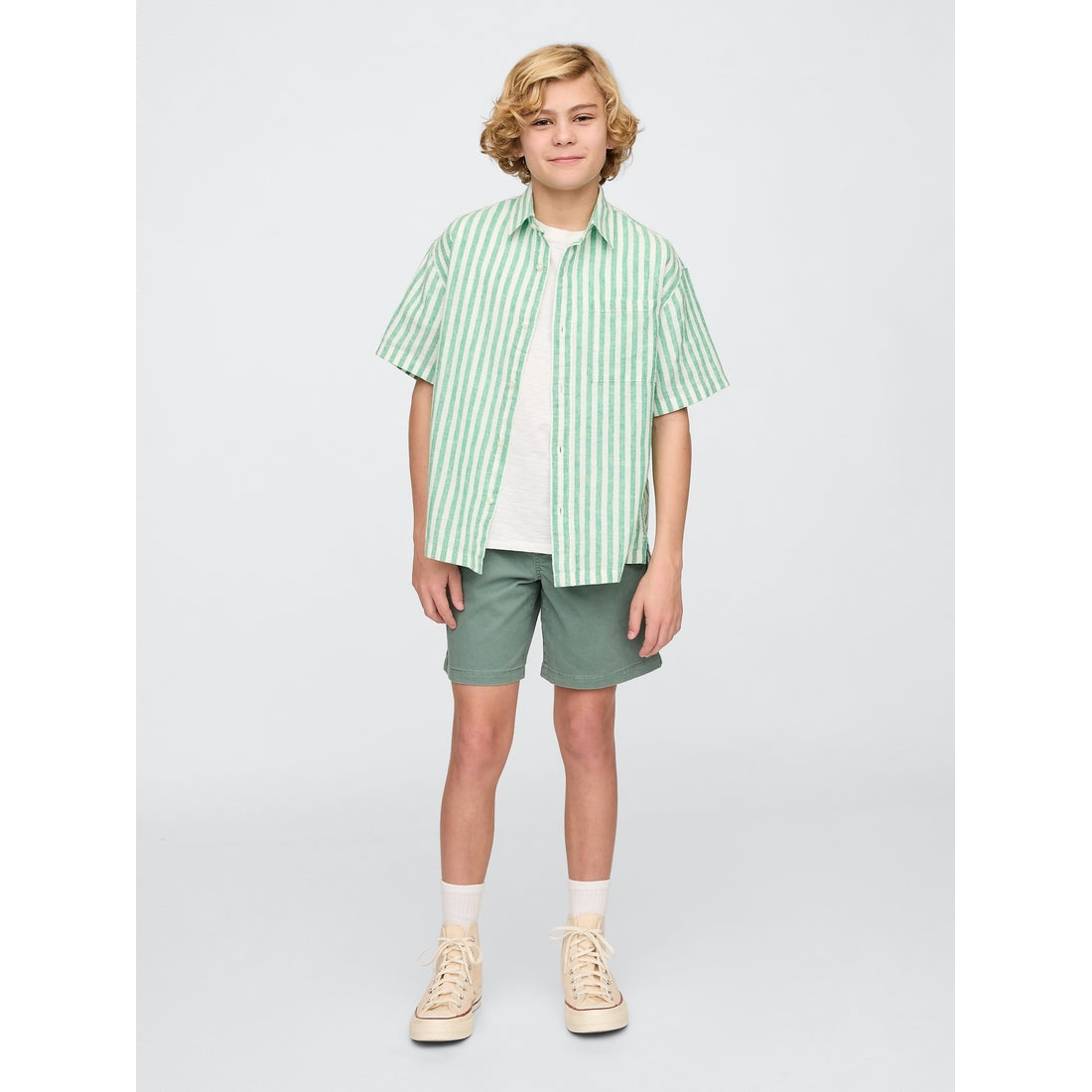 Boys' Plaid Canvas Easy Shorts