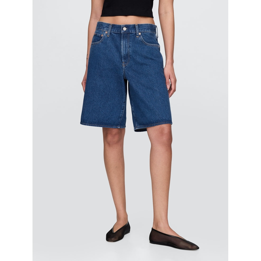 Women's 11" Mid Rise Longline Denim Shorts