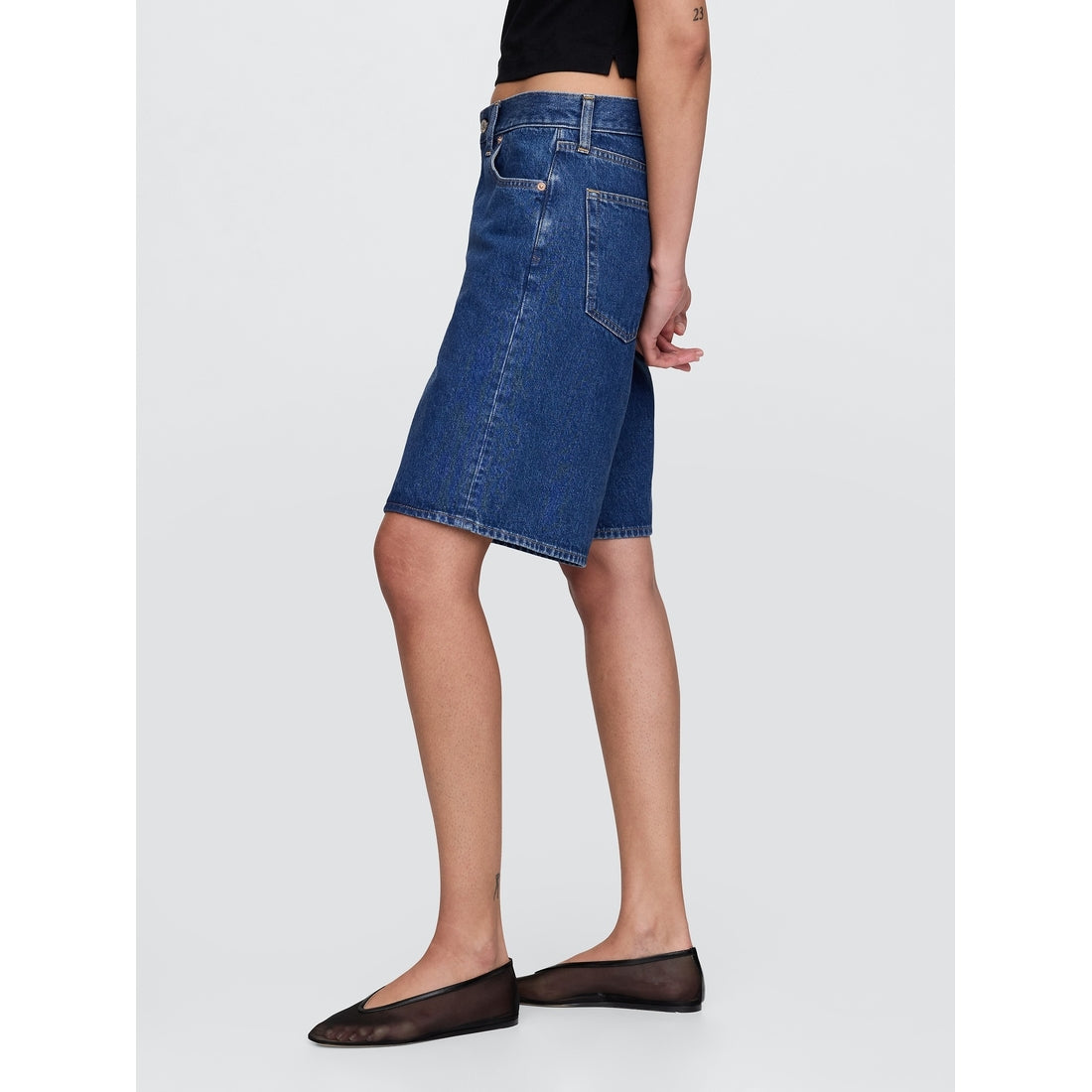 Women's 11" Mid Rise Longline Denim Shorts