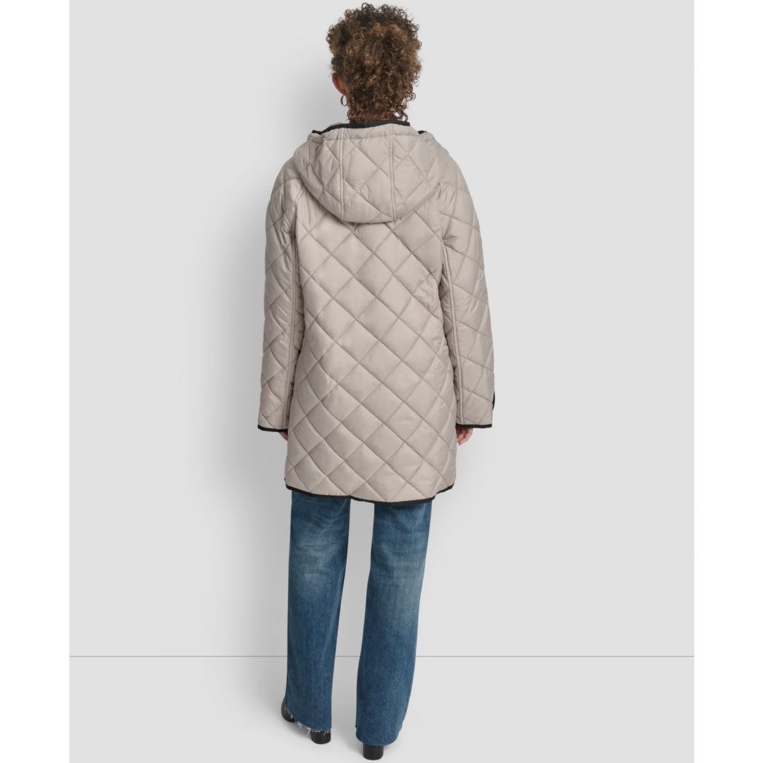 Dkny Women's Hooded Toggle Quilted Coat