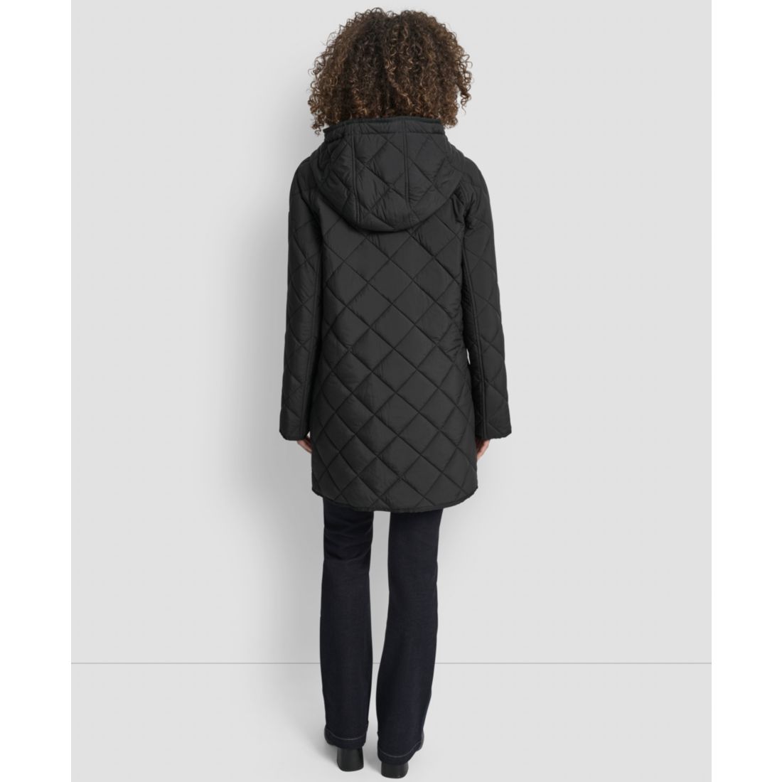 Dkny Women's Hooded Toggle Quilted Coat