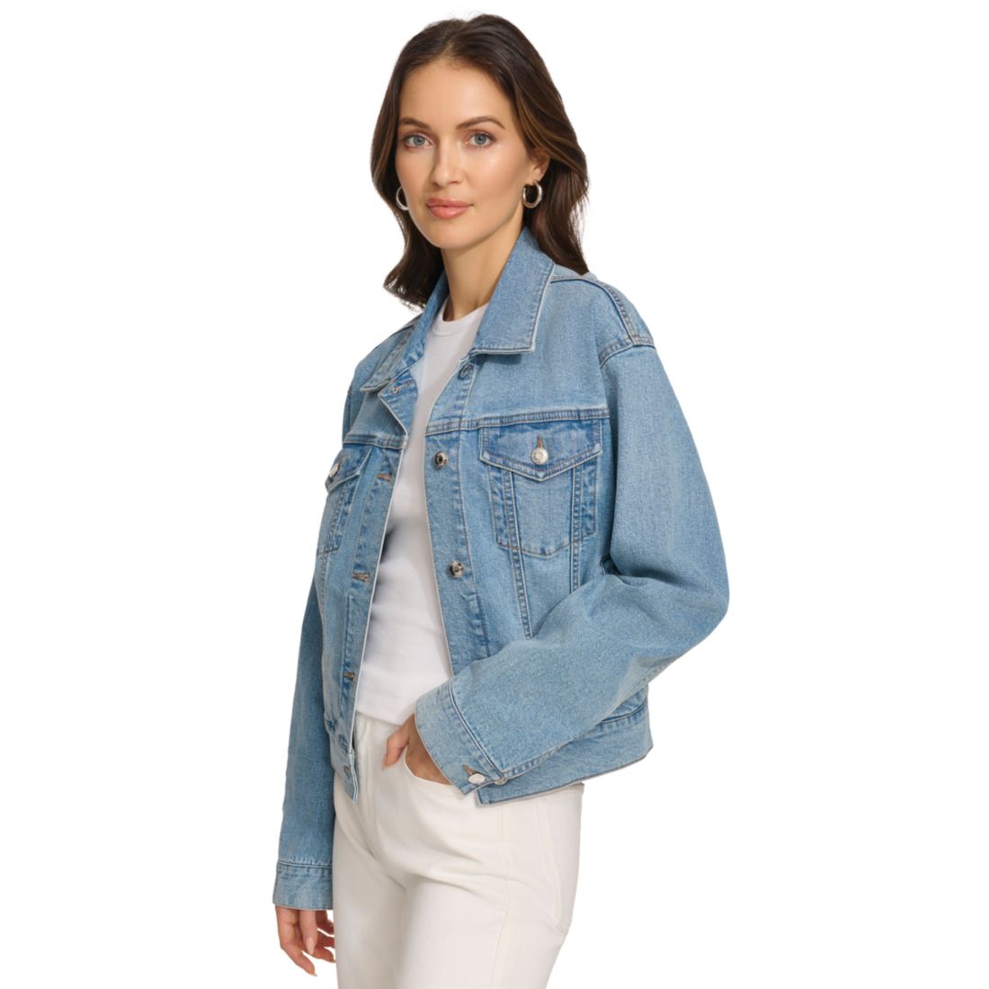 Dkny Women's Foundation Denim Trucker Jacket
