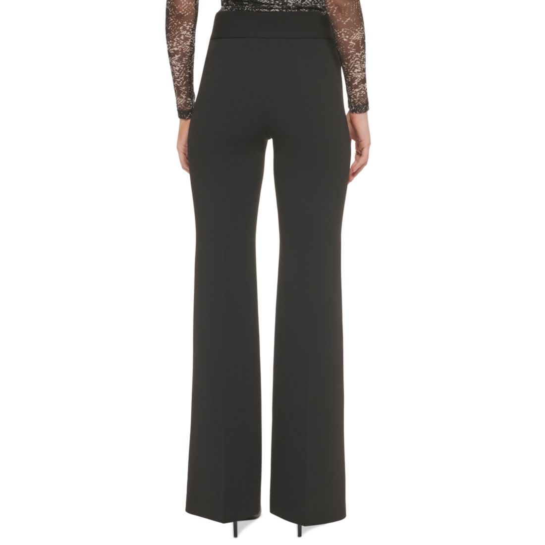 Dkny Polished High Waist Wide Leg Trousers