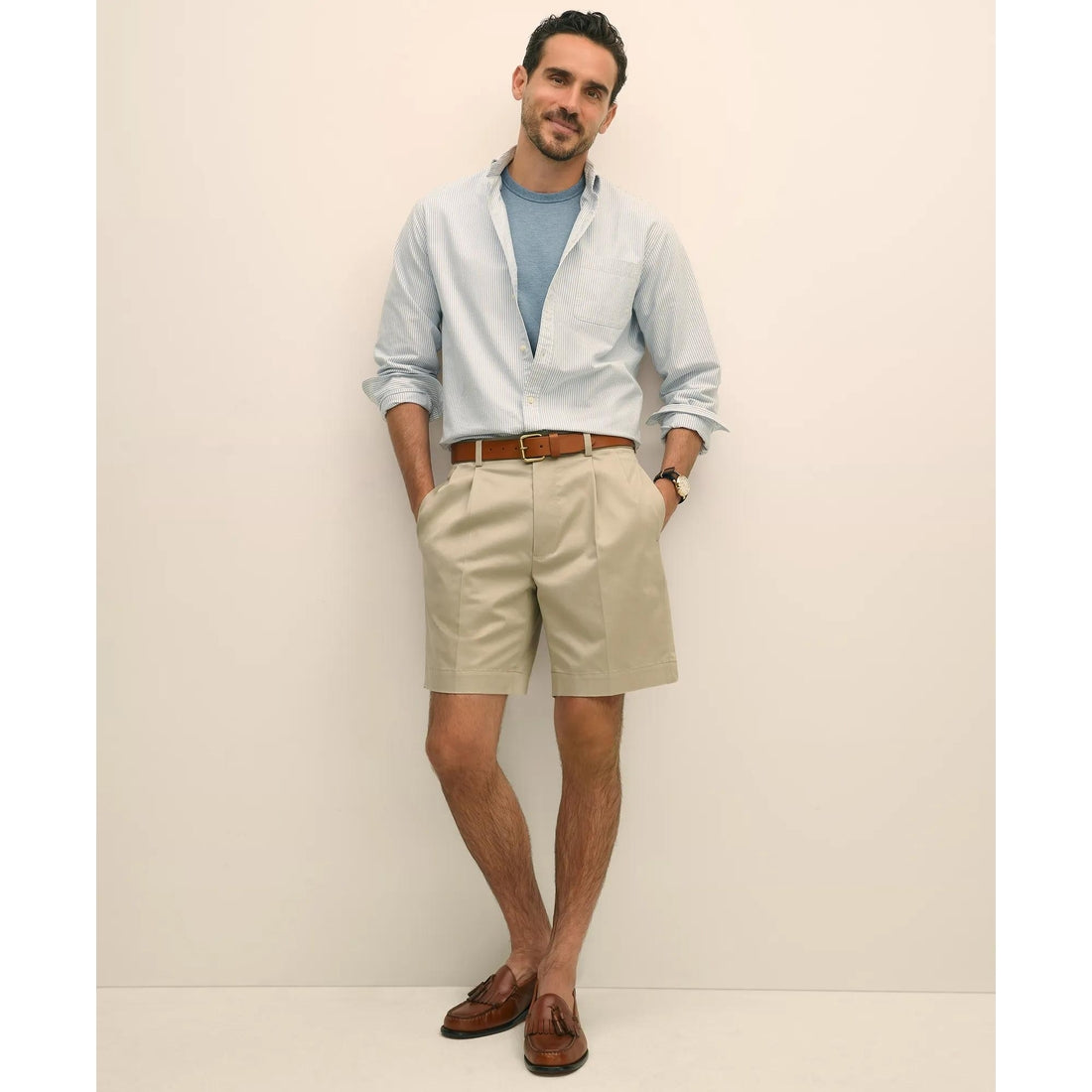 8" Pleat Front Stretch Advantage Chino Shorts