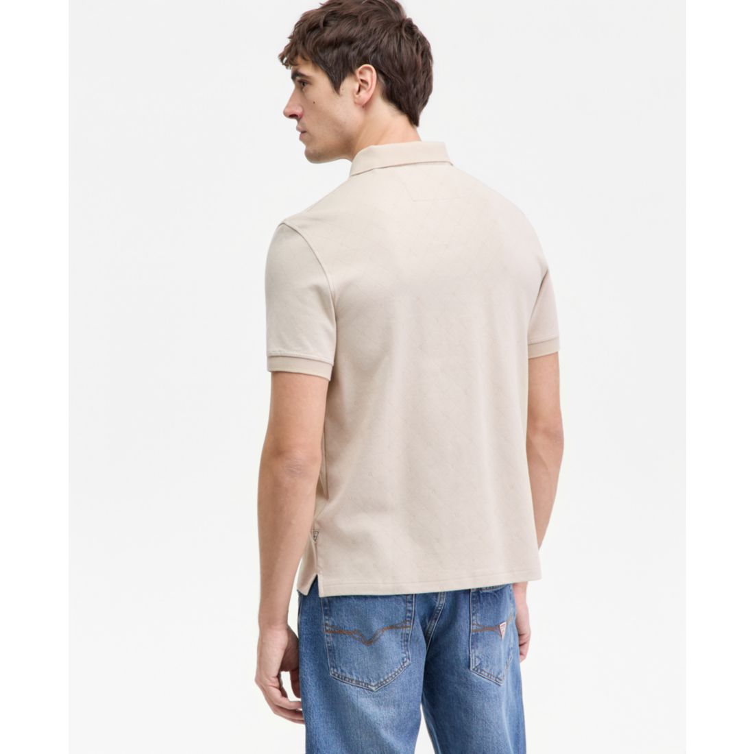 Guess Men's All-Over Jacquard Knit Polo Shirt
