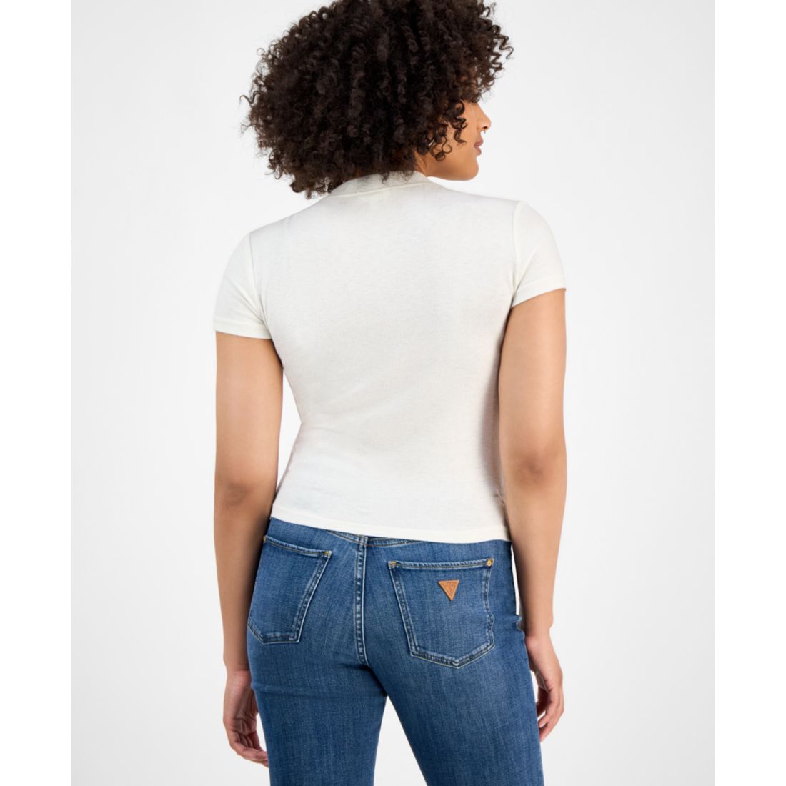 Guess Women's Licia Short-Sleeve Mock-Neck Top