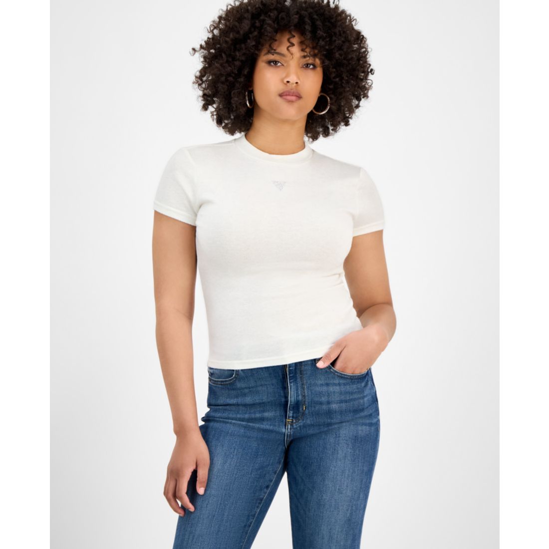 Guess Women's Licia Short-Sleeve Mock-Neck Top