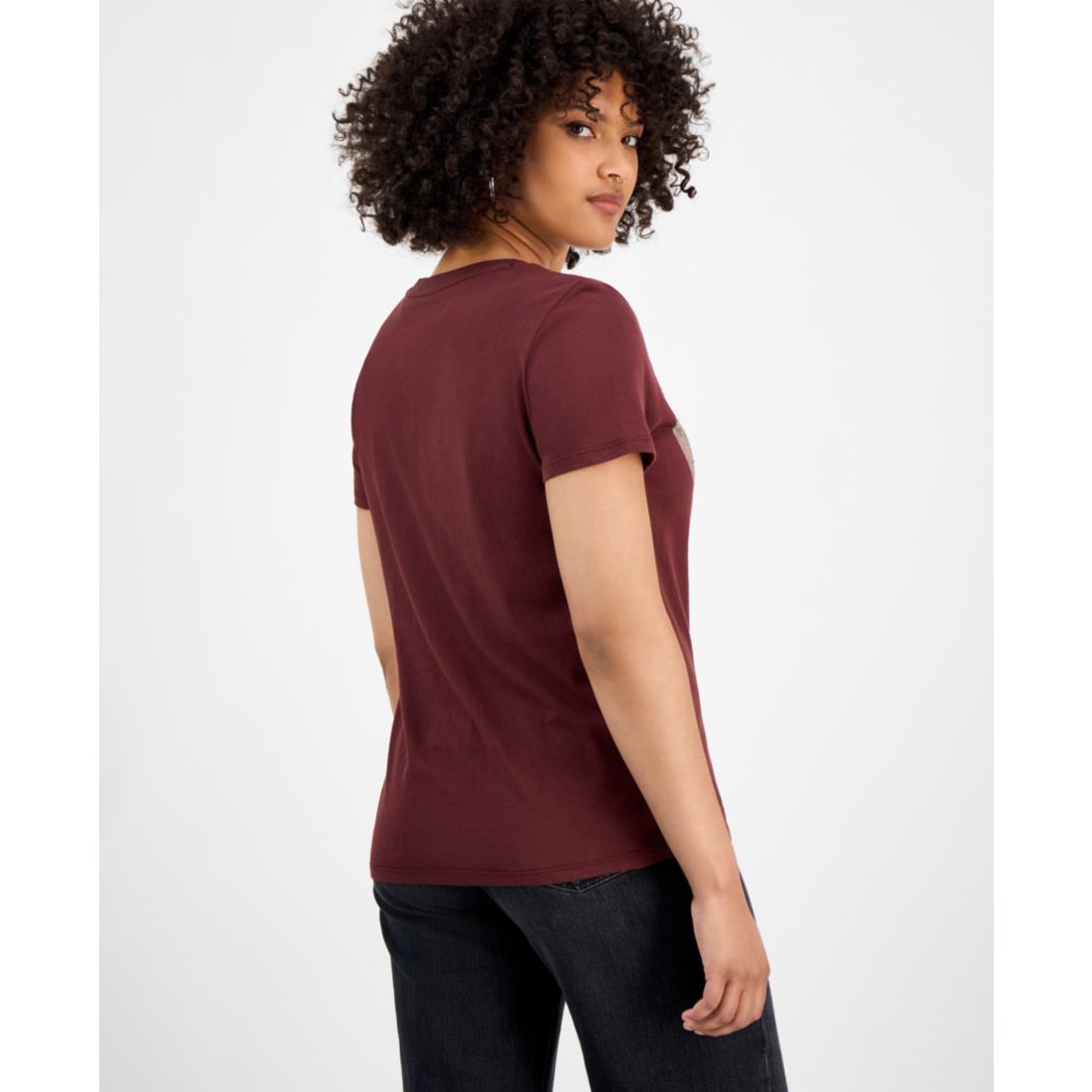Guess Women's Panther Moon Studded Easy T-Shirt