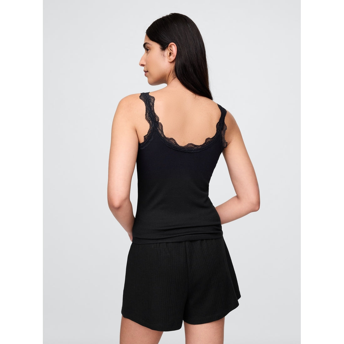 Women's Mini Rib Lace Pj Tank Top